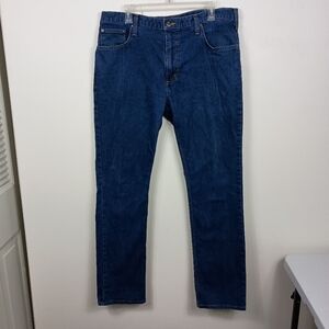Carhartt Rugged Flex Straight Fit 5 Pocket Tapered Jean 38x34 Mens Blue Denim